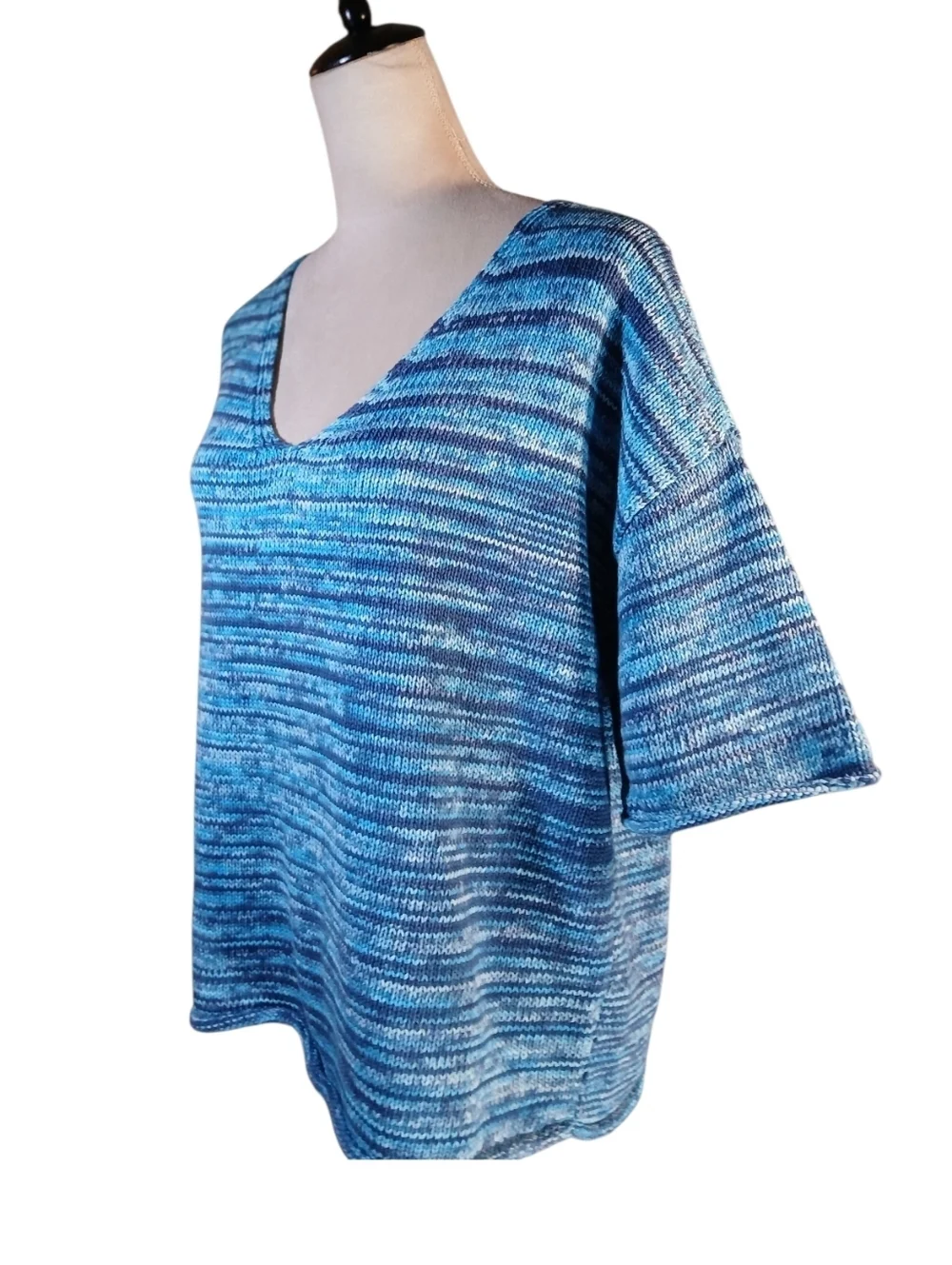NWT Talbots Cotton Vneck Short Sleeved Warm Weather Sweater Size Large